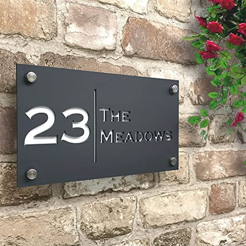 zouwii Letreros De Casa De Acrílico Personalizados Número De Puerta Letreros De Casa,Números De Casa Letreros De Placa,Números Dirección De Casa Corte Láser Letrero De Casa Flotante Negro,talla única