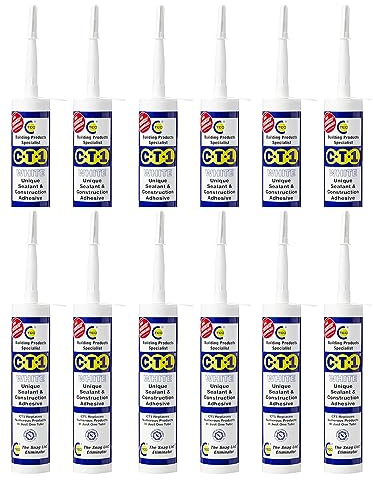 CT1 - Building Sealant & Adhesive Snag Tube 290ml for Virtually Any Material (White 12 Pack)