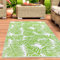 CARPETIA Outdoor Teppich Außenteppich wetterfest Kunststoff Garten Terrasse Balkon Camping Tropisches Palmen-Design grün-weiß 180 x 280 cm