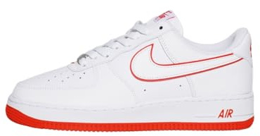 NIKE -Sneakers - Schnürverschluss - Tomia aus Leder -Fodera gewebt - Sohle aus Gummi, weiß, weiß/rot 40 ½, Weiß, 40.5 EU
