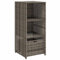 vidaXL Gartenschrank, Geräteschrank mit viel Stauraum, Beistellschrank Schrank mit Türen, Balkonschrank Terrassenschrank, Grau Poly Rattan