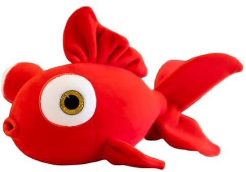 Herfair Goldfisch Plüschtier Kuscheltiere Goldfisch Stofftier Kopfkissen Puppe Wurfkissen Kuscheltier Geschenk (Rot,35cm)