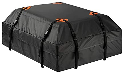SkyjOy Dachbox 112x84x44cm Auto Top Dach Tasche Kofferraum SUV Cargo Gepäckdach Tasche wasserdichte Dachgepäckträger Black Storage-Reisetasche DachgepäCkträGertasche