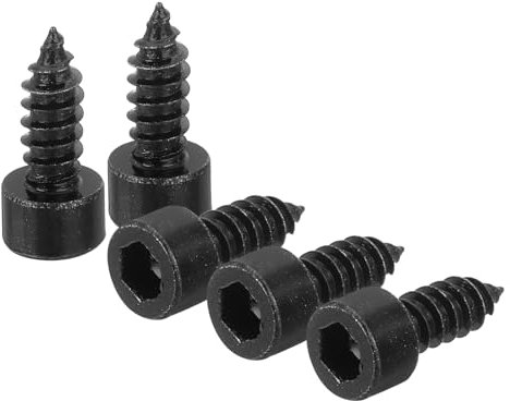 sourcing map Lot de 50 vis autotaraudeuses à tête hexagonale M6 x 16 mm en acier inoxydable 304 - Vis taraudeuses à tête hexagonale - Noir