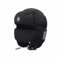 GIBZ Trappermütze aus Daunen mit Maske Russische Winter Mütze mit Ohrenklappen Warme wintermütze Mützen für Damen Herren Winddichte Fliegermützen Schwarz (54-59cm)
