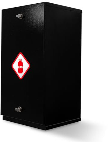 Steel Gas Safety Locker for 6kg Propane or 7kg Butane Cylinder, Black
