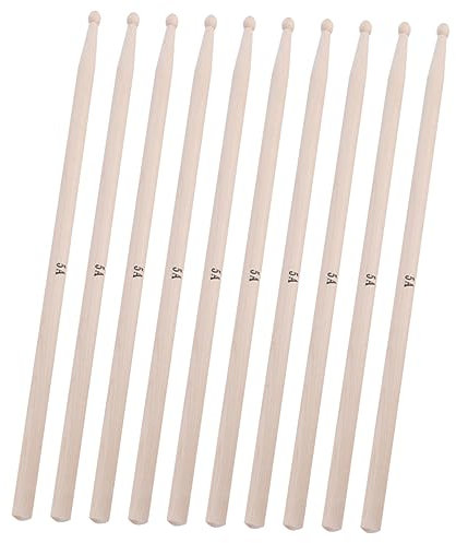BESTonZON 5 Pares 5a Baqueta Baquetas Herramientas Para Tocar El Tambor Palillo De Arce Clásico Accesorios De Tambor Baqueta De Banda De Musica Palos De Timbales Accesorios De Caja Madera