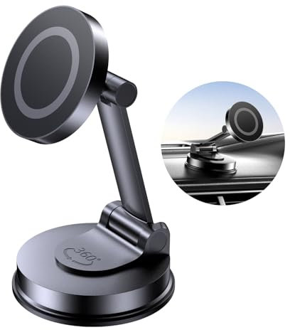 Tophot Handyhalterung Auto Magnet – Magnetische Handyhalterung für Armaturenbrett, Stabile Metallkonstruktion, 360° Drehbar, Starker Kleber, Kompatibel mit iPhone Samsung Pixel