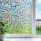 Qualsen Fensterfolie Blickdicht Selbsthaftende Blattmuster Regenbogen Sichtschutzfolie Fenster Milchglasfolie Statisch Haftend Klebefolie Anti UV Dekofolie für Wohnzimmer Küche 90x200cm