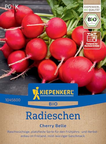 Kiepenkerl BIO Radieschensamen Cherry Belle 1045600, Gemüsesaat | Raschwüchsig, für Frühjahr & Herbst, mild-würziger Geschmack
