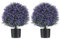 COSTWAY Set of 1/2 Artificial Boxwood Topiary Ball Tree, Faux Shrub Bushes with Flowers and Plastic Nursery Pot, Fake Decorative Greenery Plants for Indoor Outdoor (2, Purple Lavender Tree)