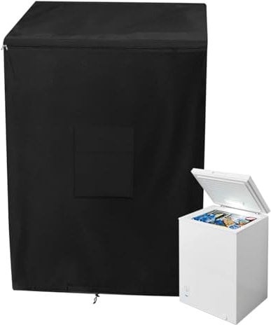 Luieonm Freezer Cover,Waterproof Chest Freezer Dust Cover - Oxford Fabric Wrap with Double Top Opening for Balcony Garden Patio Beverage Container