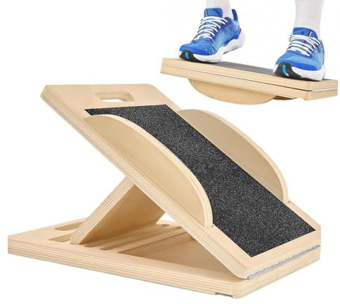 Schrägbrett für Wadendehnung - Verstellbares Neigungsbrett Holz Wadenstrecker | Verstellbares Fitnessgerät Balance Beintrainer für Knie Füße
