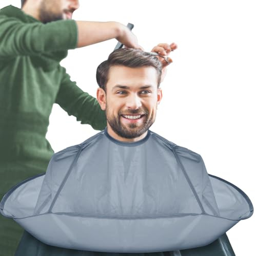 Haarschneideumhang – 60 cm Regenschirm-Design, Salonkappe, verstellbarer Halsverschluss, wasserdichtes Nylon-Friseurumhang für Erwachsene, leicht zu reinigender Haarfänger für Zuhause und den