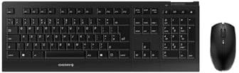 CHERRY B.UNLIMITED 3.0, Wireless Desktop Set, UK Layout, QWERTY Keyboard, Rechargeable Batteries, Abrasion-Resistant Key Labelling, Blue Angel, Black