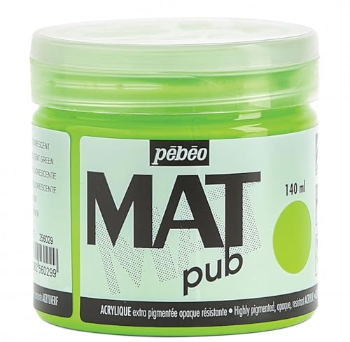 Pebeo 256029 Mat Pub, Fluorescent Green, 140ml