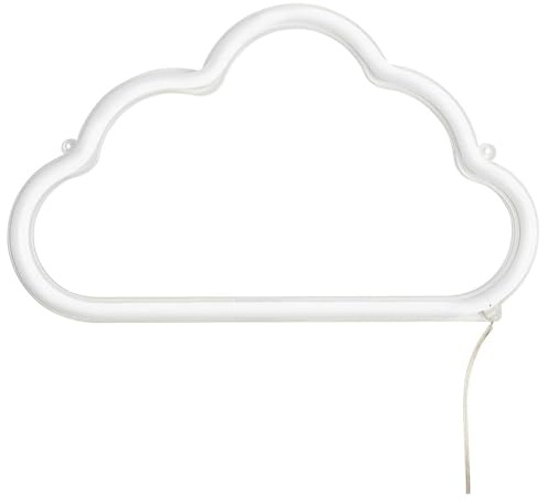 Amped & Co Cloud LED-Neonwandleuchte, kaltweiß, 40,6 x 24,1 cm, 2,1 m transparentes Kabel, 12 V Adapter