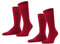 FALKE Happy Double Pack M So cotone tinta unita confezione di 2 paia, Calzini Uomo, Rosso Scarlet 8228, 43-46