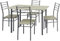 VS Venta-stock Conjunto Mesa y 4 sillas Comedor Lima Roble/Gris, Mesa 110 cm x 70 cm x 76 cm, Estructura metálica