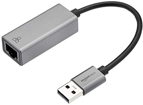Amazon Basics Adaptateur aluminium USB 3.0 vers Gigabit Ethernet, Gris, 5 x 2.11 x 1.5 cm