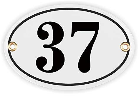 Numero Civico Ovale Esterno con Indirizzo - 10x15 cm - Targhe Personalizzate in Ceramica - Bianca