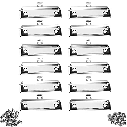 12 Stück Montierbare Clips, Clip für Klemmbrett, Zwischenablage Klemmen, Halterung Klemmbrett Klemme, für Büro, Schule, Schreibwaren, Klemmbrett, Ordner