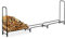 Relaxdays Leñero Grande, Estantería Leña Acero, Exterior, Almacenamiento Troncos Metálico, 122 x 370 x 38,5 cm, Negro