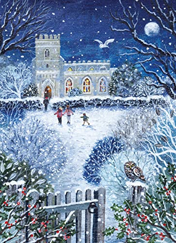Museums & Galleries Lucy Grossmith Weihnachtskarten, Motiv Abendlied, Motiv: Kirche mit Eulen, 8 Karten mit jeweils 1 Design