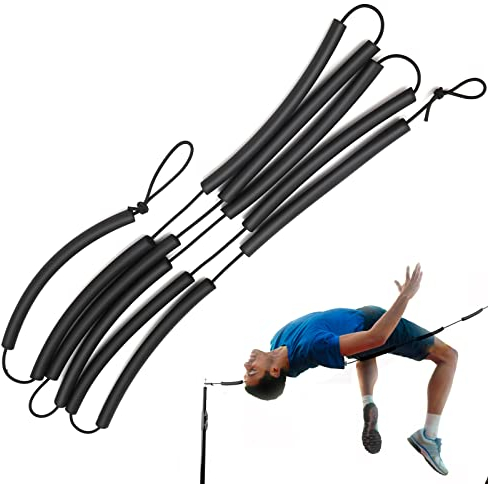 Elastische Hochsprung Querstange, 2,5cm Lang Elastisches Hochsprung Stange Bungee-Seil Hochsprung-Trainingsgerät Elastische Querstange aus Schaumstoff für Anfänger Sportler Üben (Schwarz)