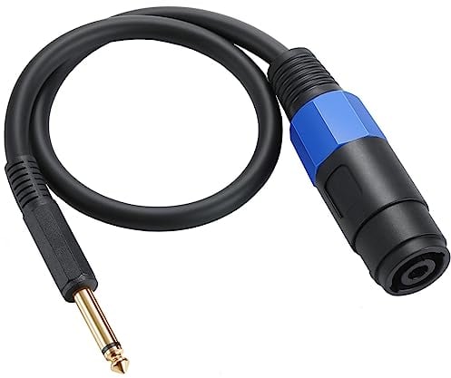 HTGuoji 50cm Speakon to 1/4 Mono Speaker Cable, Male TS Plug to Speakon Female, Compatible with Speaker, Amplifier, Microphone, DJ Speakers