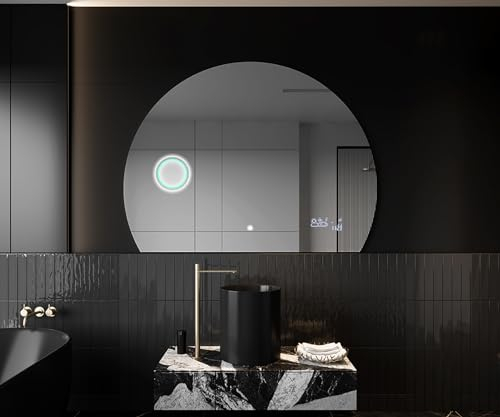 Artforma Badspiegel mit Beleuchtung - Spiegel Halbrund - 105x78.75 - Badezimmerspiegel Nach Maß - Led Spiegel Bad auf Individuelle Bestellung Gefertigt - Modernes Design - Ohne Rahmen