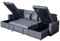 Bonded Leather Sofa Bed - U-Shaped 4 Seater Fabric Sofas For Living Room Furniture - Pull Out Suite & Convertable Settee With Storage - (Grey, Right Hand Side)