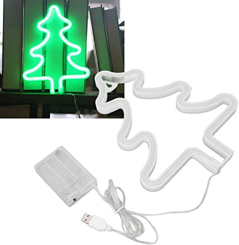 Albero di Natale Al Neon Albero di Natale Verde Insegna Notturna LED Albero di Natale Insegna Al Neon Luce Notturna Decorativa Alimentata Tramite USB per Display da Parete da