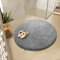 KARAT Badematte Sky, Badteppich in Rund, Dichtes, Flauschiges Wohlgefühl für Ihr Zuhause, Badvorleger rutschfest waschbar, schadstoffgeprüft (Silbergrau, 95 cm (Rund))