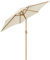 CHRISTOW 2.4m Tilting Garden Parasol with Crank Handle, 38mm Steel Pole, Wood Effect Finish, Outdoor Sunshade Umbrella, Heavy Duty Polyester, UV30+ Sun Protection, Water Resistant, Air Vent (Cream)