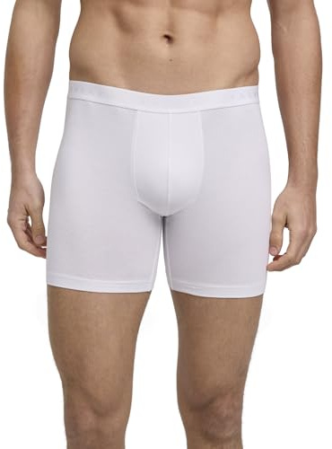 FALKE Herren Boxershorts Daily Comfort Long Leg Multipack M Bx Baumwolle atmungsaktiv 2 Stück, Weiß White 2000, XXL