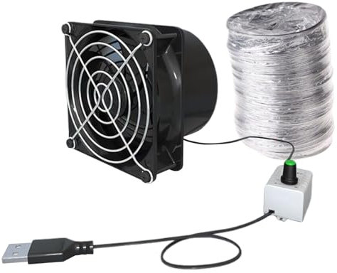 Household ventilation fans | USB Adjustable Speed Solder Pipe Duct Exhaust Fan,Mini Air Ventilation Blower Extractor Exhauster Inline Booster for Toilet Window Bathroom Kitchen