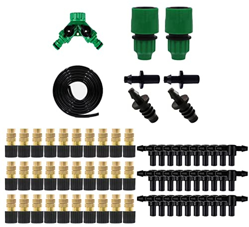 Automatic Irrigation Kit With Quick Adaptor Hose Connector Joint/Spray Nozzle/Hose End Cap Set For Yard Potted Greenhouse Indoor Outdoor