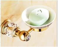 Étagères De Salle De Bain, Porte-Papier Toilette en Laiton Massif De Luxe en Or Zirconium, Porte-Rail De Barre à Serviettes Poli, Anneau Porte-Serviettes à Base Ronde en, Soap Dish