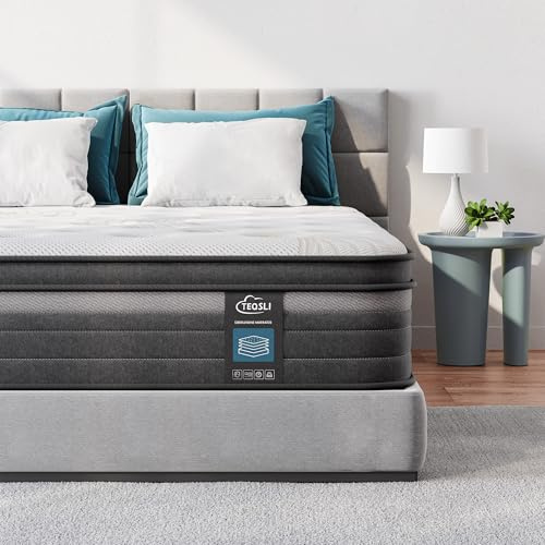 TeQsli Gel Taschenfederkernmatratze 180x200 cm 25 cm Höhe H3 Härtegrad, Ergonomische 9-Zonen Matratze, Orthopädische Federkernmatratze mit Gel-Memory-Schaum, Öko-Tex & CertiPUR Zertifiziert