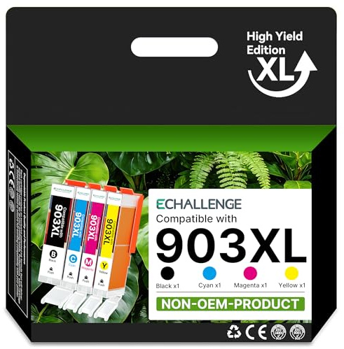 903 XL Kompatibel für HP 903XL Ink cartridges Multipack Kompatibel mit für HP OfficeJet Pro 6950 6951 6960 6970 6974 (903XL Druckerpatronen,4er-Pack) tintenpatronen