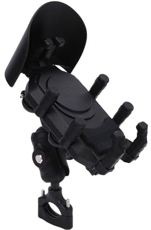 Yctze Porta Cellulare Moto 8 Artigli Supporto Manubrio Resistente con Ricarica Wireless 15W USB Tipo C Ricarica Rapida Parasole Staccabile Rotazione a 360° Anti Vibrazioni per Smartphone