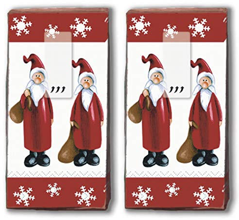 20 Taschentücher (2x 10) Taschentücher Santa bei der Arbeit/Weihnachtsmann / Winter/Weihnachten