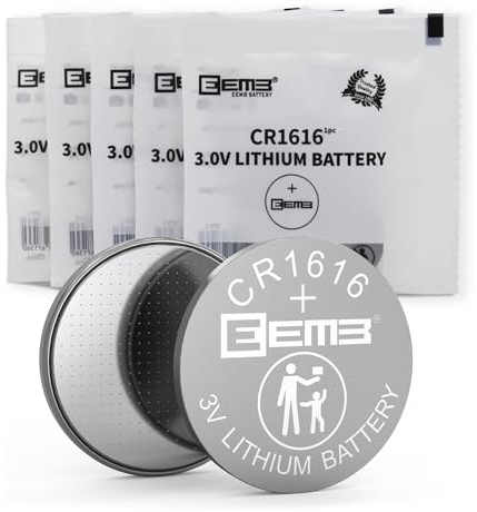 EEMB 5 PACK CR1616 Battery 3V Lithium Battery Button Coin Cell Batteries 1616 Battery DL1616 ECR1616 for Remote Control, Watch, Calculator, Thermometer, Mobile Game