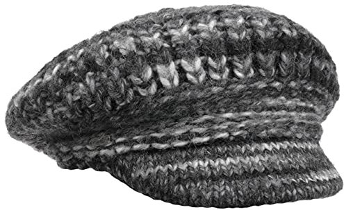 McBURN Lasenia Strick Ballonmütze Strickmütze Damenmütze Schirmmütze Damen - Made in Italy mit Schirm, Schirm Winter Herbst-Winter - One Size anthrazit