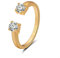 BAJIE Ehering Frauen 925 Sterling Silber Ringe Goldfarbe Einzigartiges offenes Design AAA Zirco