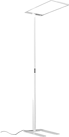 ELG Leuchten - Moderne LED Stehleuchte Büro, weiss, Tageslichtsensor und Bewegungsmelder 190cm - 75 Watt 7962 Lumen 4000 Kelvin Neutralweiss Dimmbar mit direkter, indirekter Beleuchtung, Arbeitsplatz