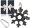 18-in-1 Edelstahl Schneeflocken Multi-Tool, Schneeflocken Multifunktionswerkzeug, Kompakt und Tragbar Schneeflocke Werkzeug für Draussen Abenteuer Camping, Geschenke für Männer, Papa, Mann