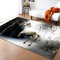Morbuy Teppich Wohnzimmer Flanell Kurzflor Teppiches, 3D Pferd Drucken Modernes Teppich Waschbar rutschfest Krabbelmatte für Kinderzimmer Schlafzimmer Dekoration (120x180cm,Graues Pferd)