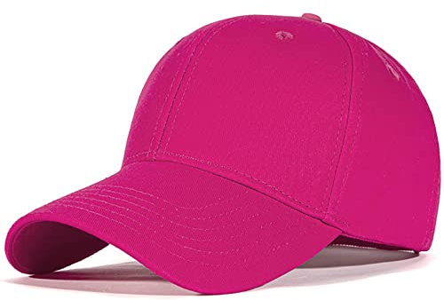 Bakicey Baseball Cap Unisex - Kappe Aus Baumwolle für Erwachsene, Casual Reine Farbe Baseboard Mütze Verstellbar für Damen Und Herren (Rosenrot)